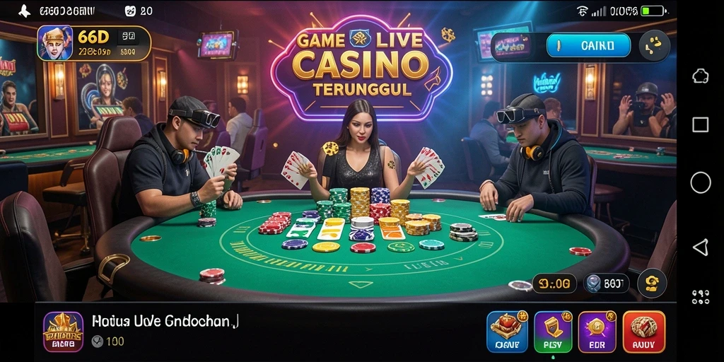 Tampilan gameplay Live Casino yang memukau dari 66D.