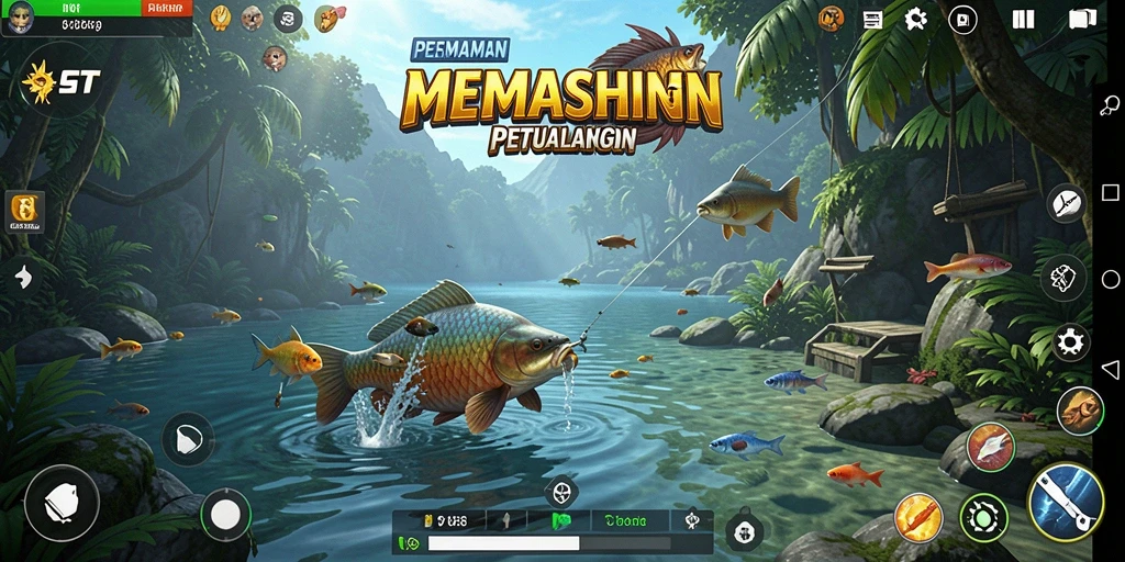 Screenshot gameplay <strong>9ET</strong> menampilkan aksi memancing yang mendebarkan.
