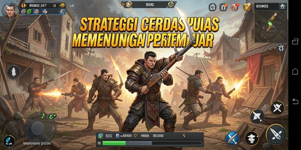 Tangkapan layar gameplay BIGMSG menampilkan pertempuran strategis yang mendebarkan.