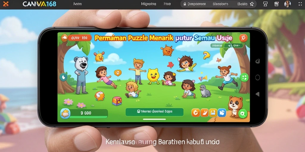 Tampilan gameplay menarik dari game Puzzle CANVA168.