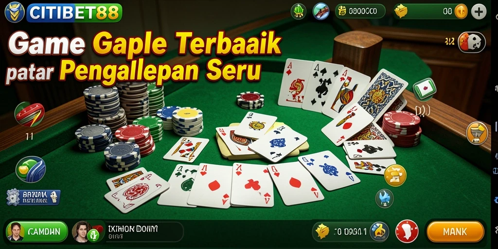 Screenshot utama CITIBET88 dengan gameplay Gaple yang seru dan interaktif.