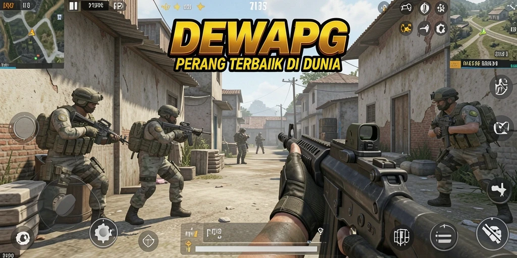Screenshot DEWAPG menampilkan aksi intens pemain dalam pertempuran FPS.