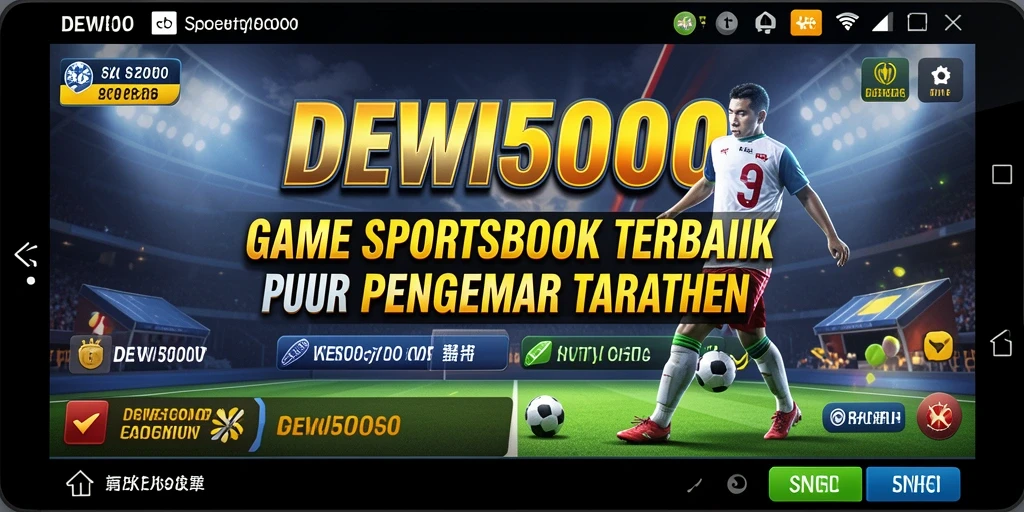 Screenshot gameplay DEWI5000 menampilkan berbagai pilihan taruhan olahraga.