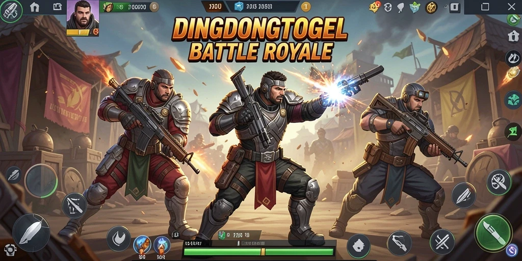 Gameplay seru DINGDONGTOGEL dengan pertarungan Battle Royale.