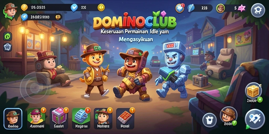 Tangkapan layar gameplay <strong>DOMINOCLUB</strong> yang menunjukkan keseruan permainan Idle.