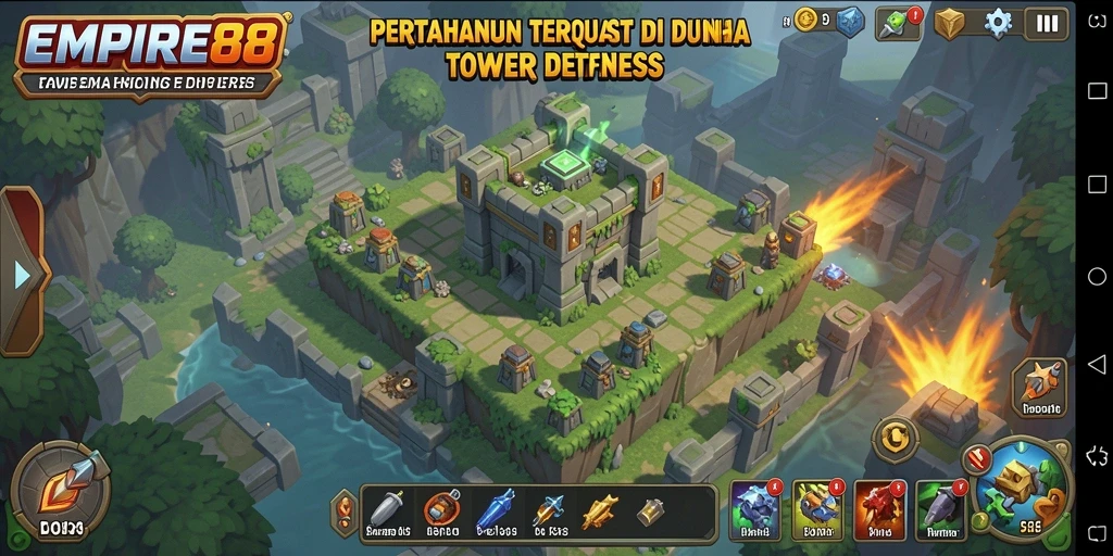 Tampilan gameplay EMPIRE88 yang menegangkan dan strategis di dunia Tower Defense.