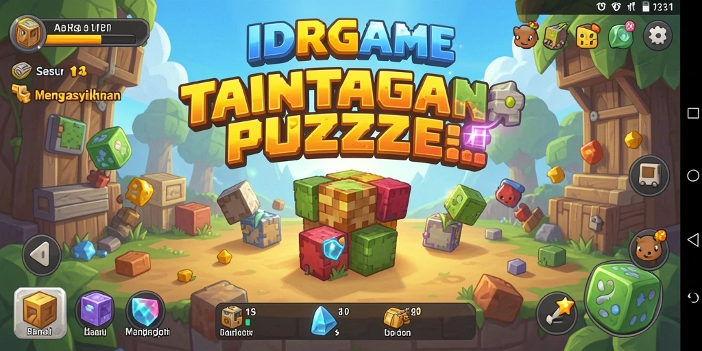 Screenshot gameplay IDRGAME menampilkan berbagai teka-teki seru.