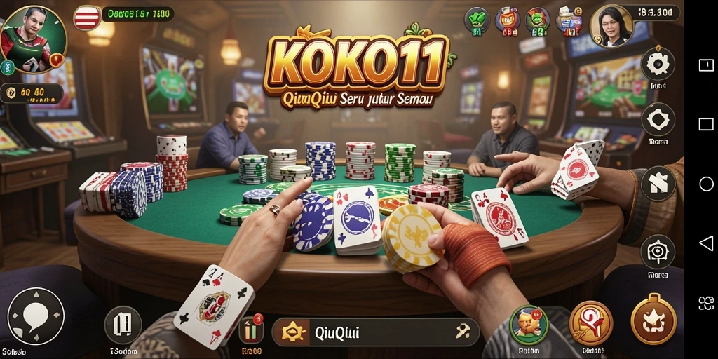 Screenshot gameplay KOKO11 yang menampilkan aksi seru QiuQiu.
