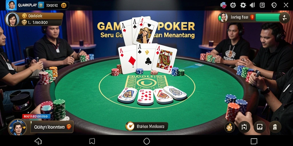 Tampilan gameplay poker yang menarik dan seru di QUARKPLAY.
