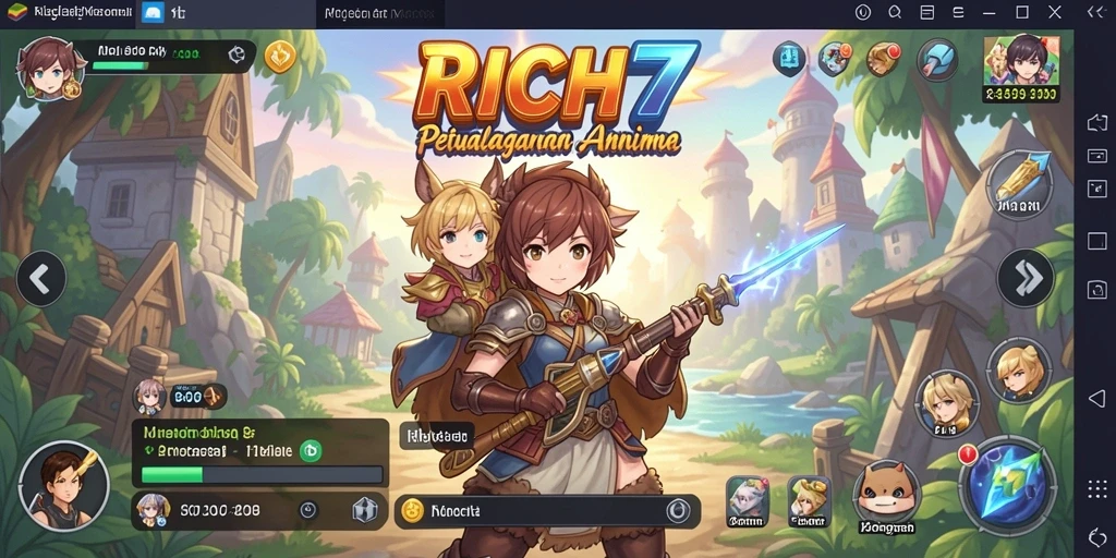 Tampilan gameplay RICH7 yang menakjubkan dan penuh aksi.