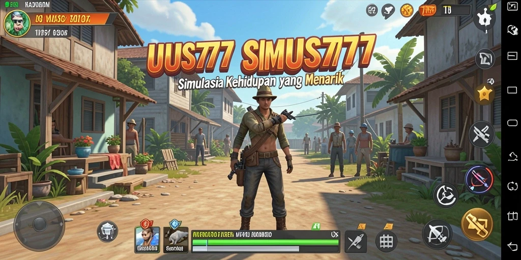 Tampilan gameplay UUS777 dengan aktivitas sehari-hari karakter.
