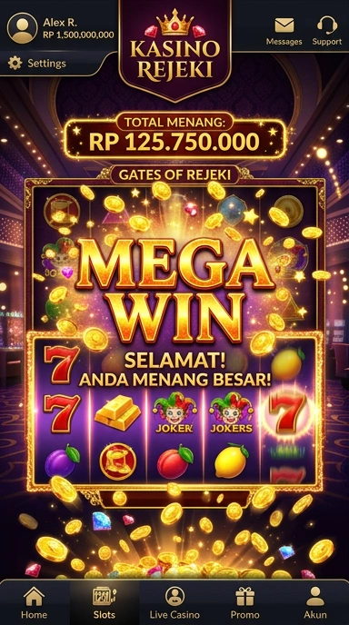 Tampilan aplikasi rejeki yang menonjol dan menarik.
